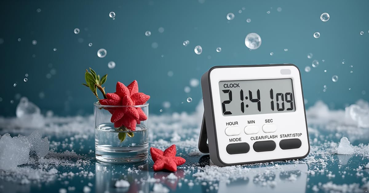 Digital Kitchen Timer and Stopwatch, Large LCD Display, 24-Hour Countdown, Loud Alarm Clock, Magnet